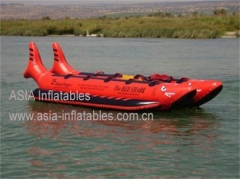 Double Tubes Inflatable Red Shark Ride