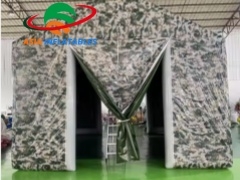 Double Tente de camping gonflable militaire personnalisée pour hébergement d'urgence