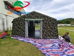 Double Tente militaire gonflable à gonflage rapide, idéale pour les missions de recherche et de sauvetage.