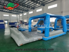 Drôle Plateforme gonflable de loisirs aquatiques de qualité commerciale (capacité 6/8/10 personnes) - Surface antidérapante, PVC résistant aux UV, valve de gonflage rapide, quai flottant portable pour centres de villégiature et fêtes